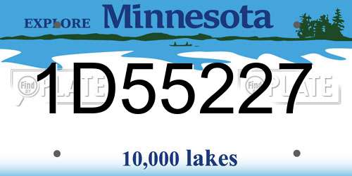 1D55227 Minnesota License Plate