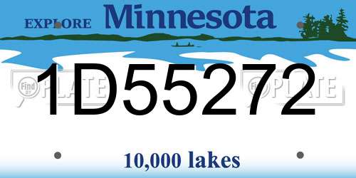 1D55272 Minnesota License Plate