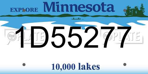 1D55277 Minnesota License Plate