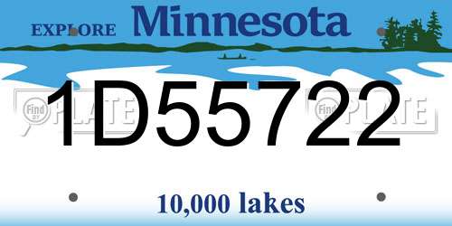 1D55722 Minnesota License Plate