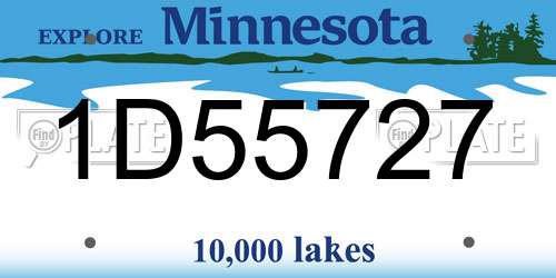 1D55727 Minnesota License Plate