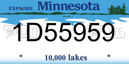 1D55959 Minnesota License Plate
