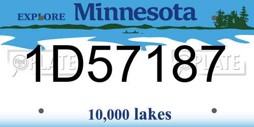 1D57187 Minnesota License Plate