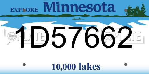 1D57662 Minnesota License Plate
