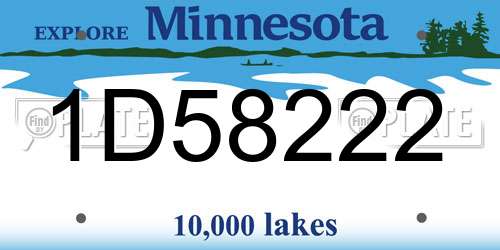 1D58222 Minnesota License Plate