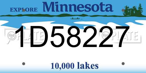 1D58227 Minnesota License Plate