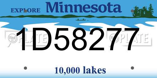 1D58277 Minnesota License Plate
