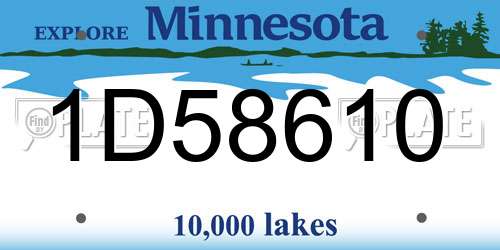 1D58610 Minnesota License Plate