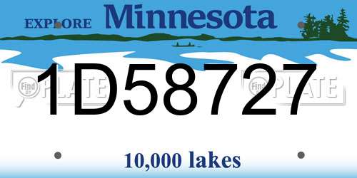 1D58727 Minnesota License Plate