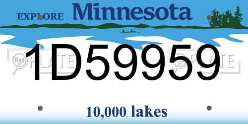 1D59959 Minnesota License Plate