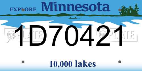 1D70421 Minnesota License Plate