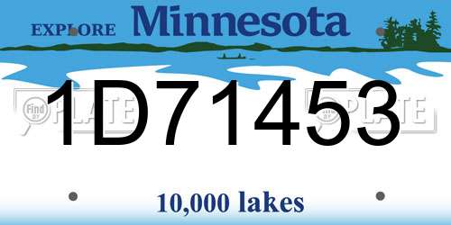 1D71453 Minnesota License Plate