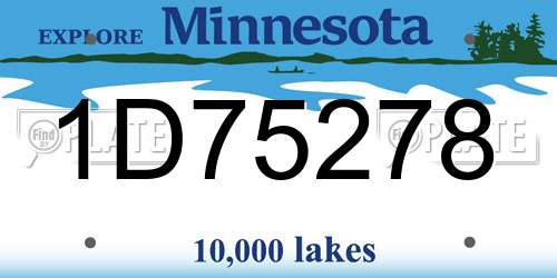 1D75278 Minnesota License Plate