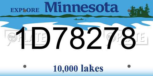 1D78278 Minnesota License Plate