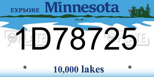 1D78725 Minnesota License Plate