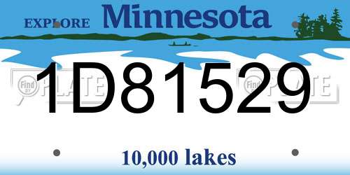 1D81529 Minnesota License Plate