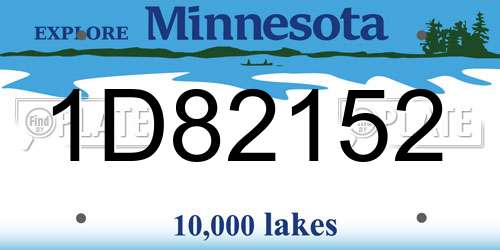 1D82152 Minnesota License Plate