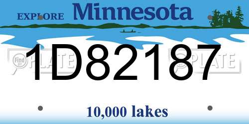 1D82187 Minnesota License Plate
