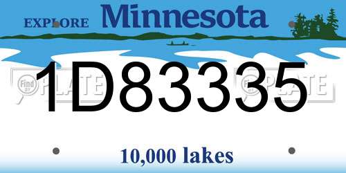 1D83335 Minnesota License Plate