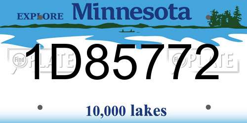1D85772 Minnesota License Plate