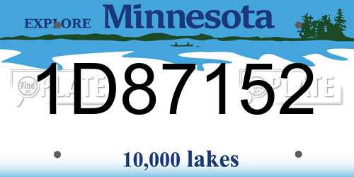 1D87152 Minnesota License Plate
