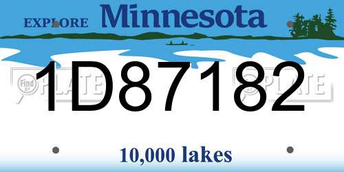 1D87182 Minnesota License Plate