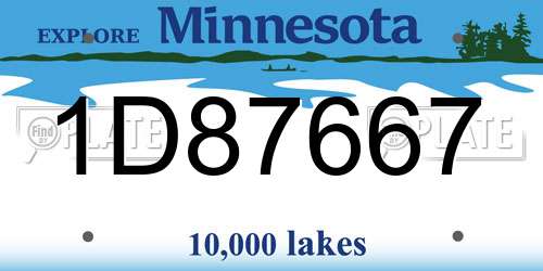1D87667 Minnesota License Plate