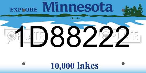 1D88222 Minnesota License Plate