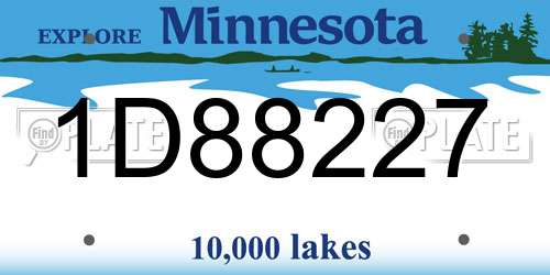 1D88227 Minnesota License Plate