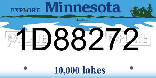 1D88272 Minnesota License Plate