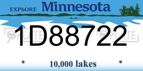 1D88722 Minnesota License Plate