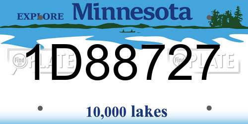 1D88727 Minnesota License Plate