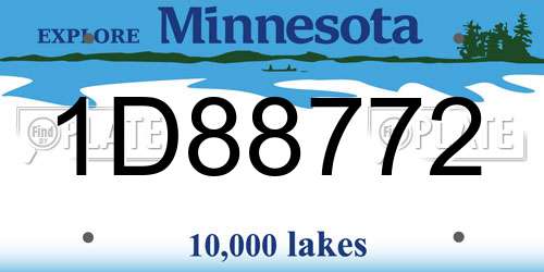 1D88772 Minnesota License Plate