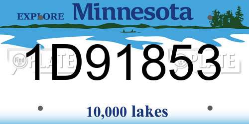 1D91853 Minnesota License Plate