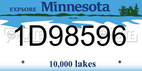 1D98596 Minnesota License Plate
