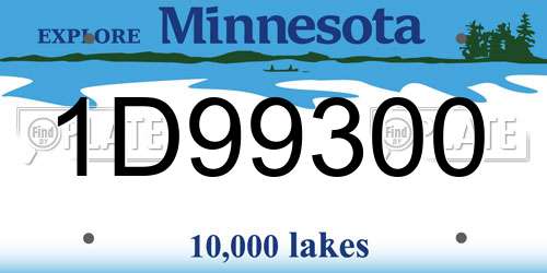 1D99300 Minnesota License Plate