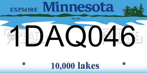 1DAQ046 Minnesota License Plate