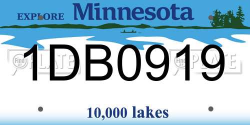 1DB0919 Minnesota License Plate