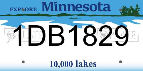 1DB1829 Minnesota License Plate