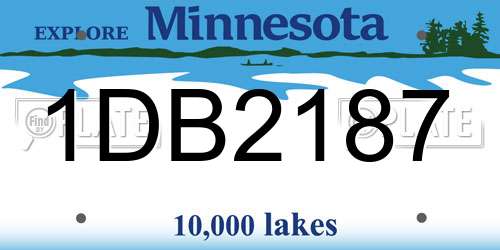 1DB2187 Minnesota License Plate