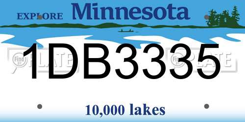 1DB3335 Minnesota License Plate