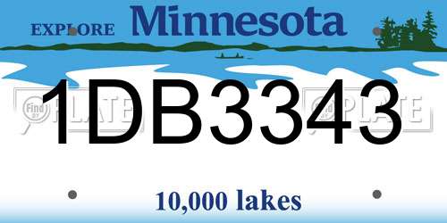 1DB3343 Minnesota License Plate