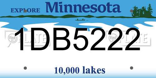 1DB5222 Minnesota License Plate