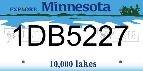 1DB5227 Minnesota License Plate