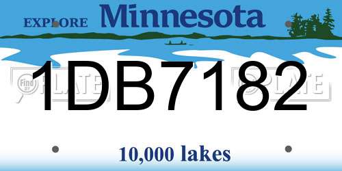1DB7182 Minnesota License Plate