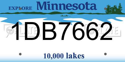 1DB7662 Minnesota License Plate