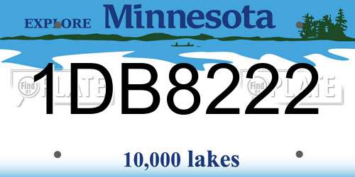 1DB8222 Minnesota License Plate