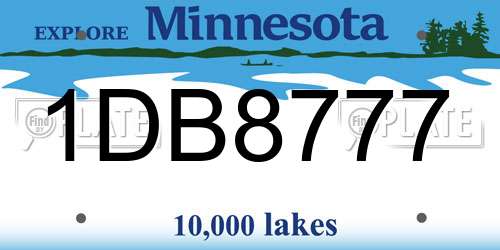 1DB8777 Minnesota License Plate