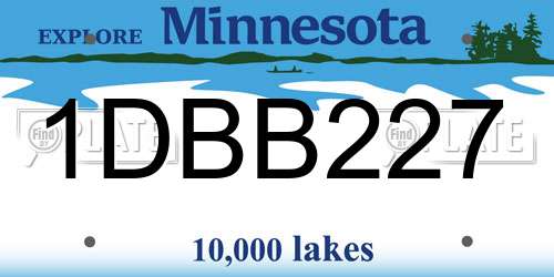 1DBB227 Minnesota License Plate