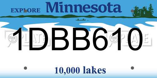 1DBB610 Minnesota License Plate